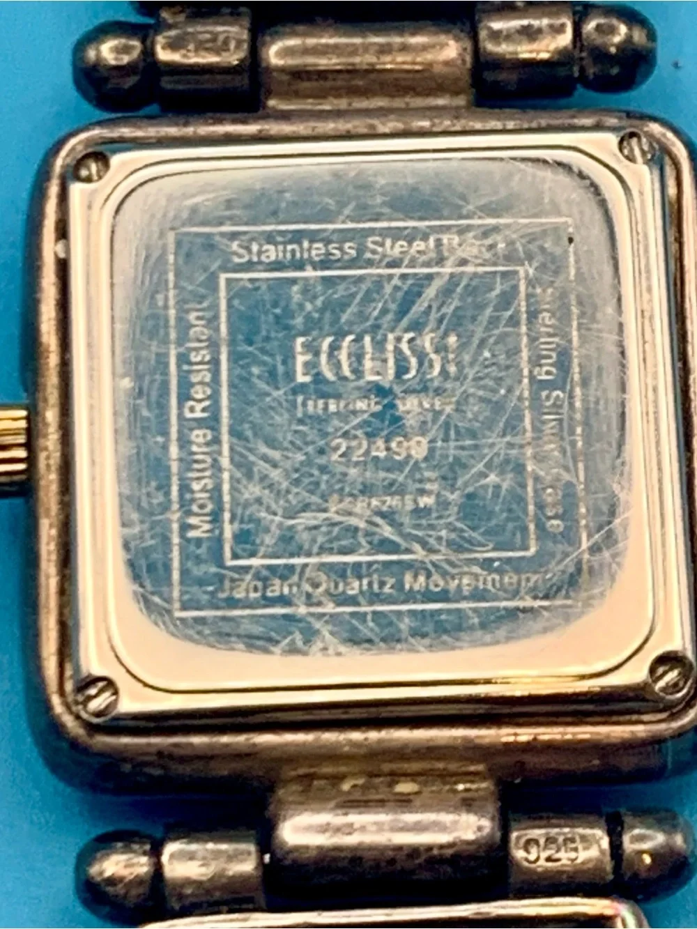 ECCLISSI 22490 Women’s Vntg Watch Sterling Silver Blue Turquoise Works New Batt